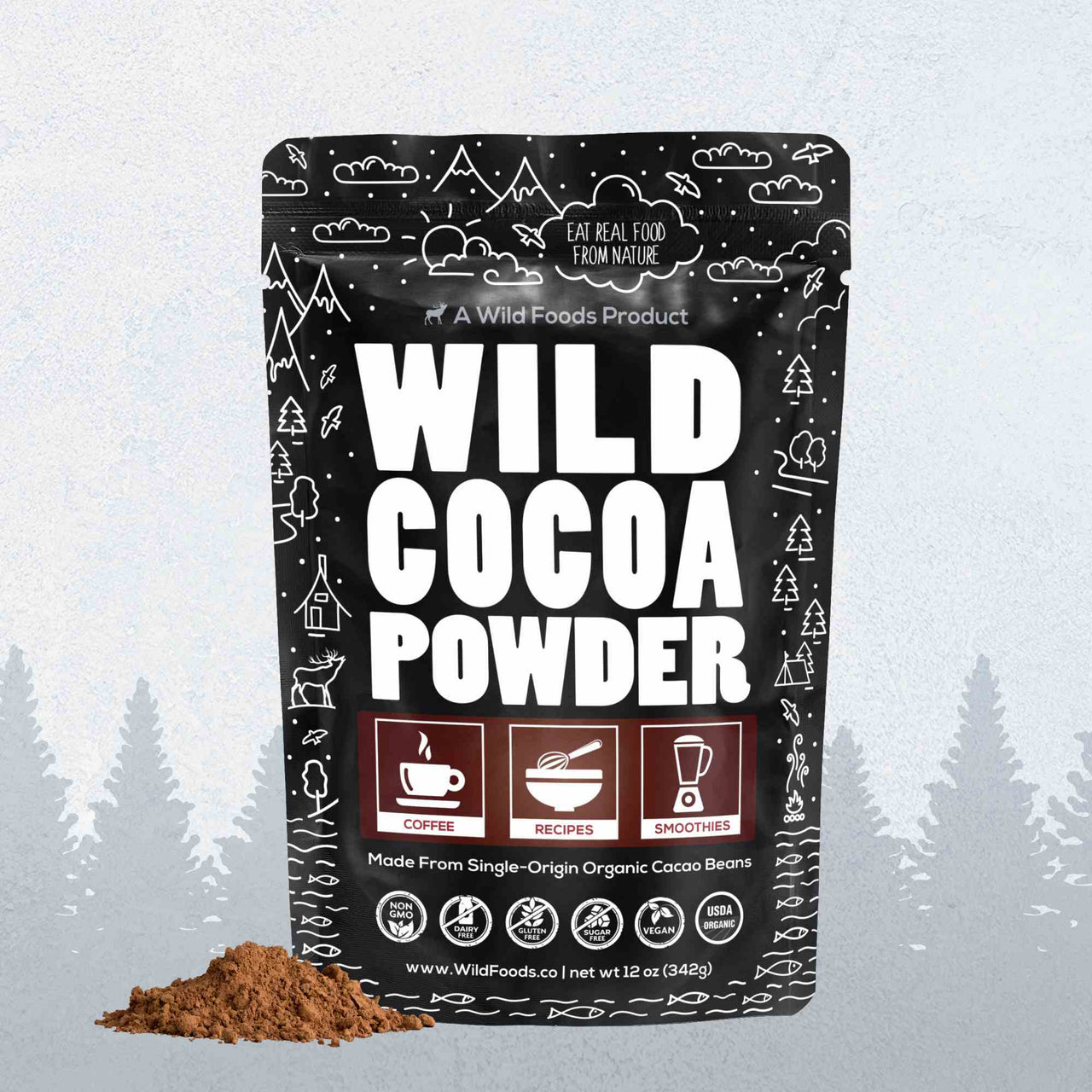 Cocoa Powder, 57 servings - Single-Origin Antioxidant