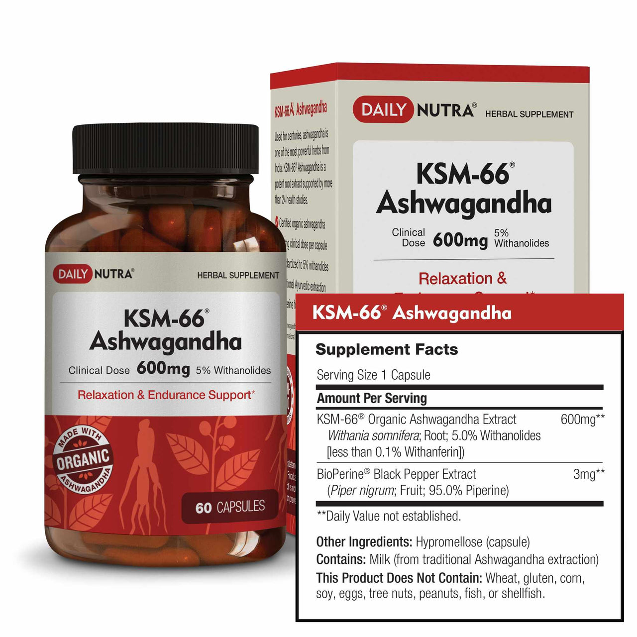 Daily Nutra KSM-66 Ashwagandha, 60 servings – Stress Relief & Relaxation