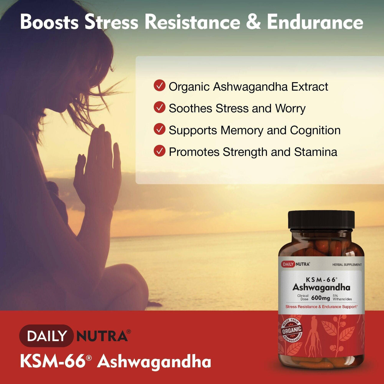 Daily Nutra KSM-66 Ashwagandha, 60 servings – Stress Relief & Relaxation