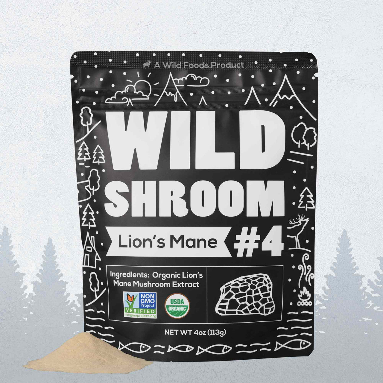 Shroom Extract #4, 78 servings - Lion's Mane, Immunity and Digestive Support