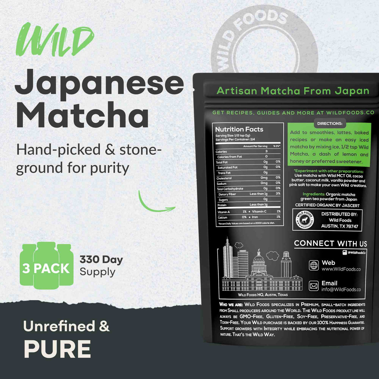 Matcha, 114 servings - Ceremonial Grade, Sustained Energy and Mood Enhancer