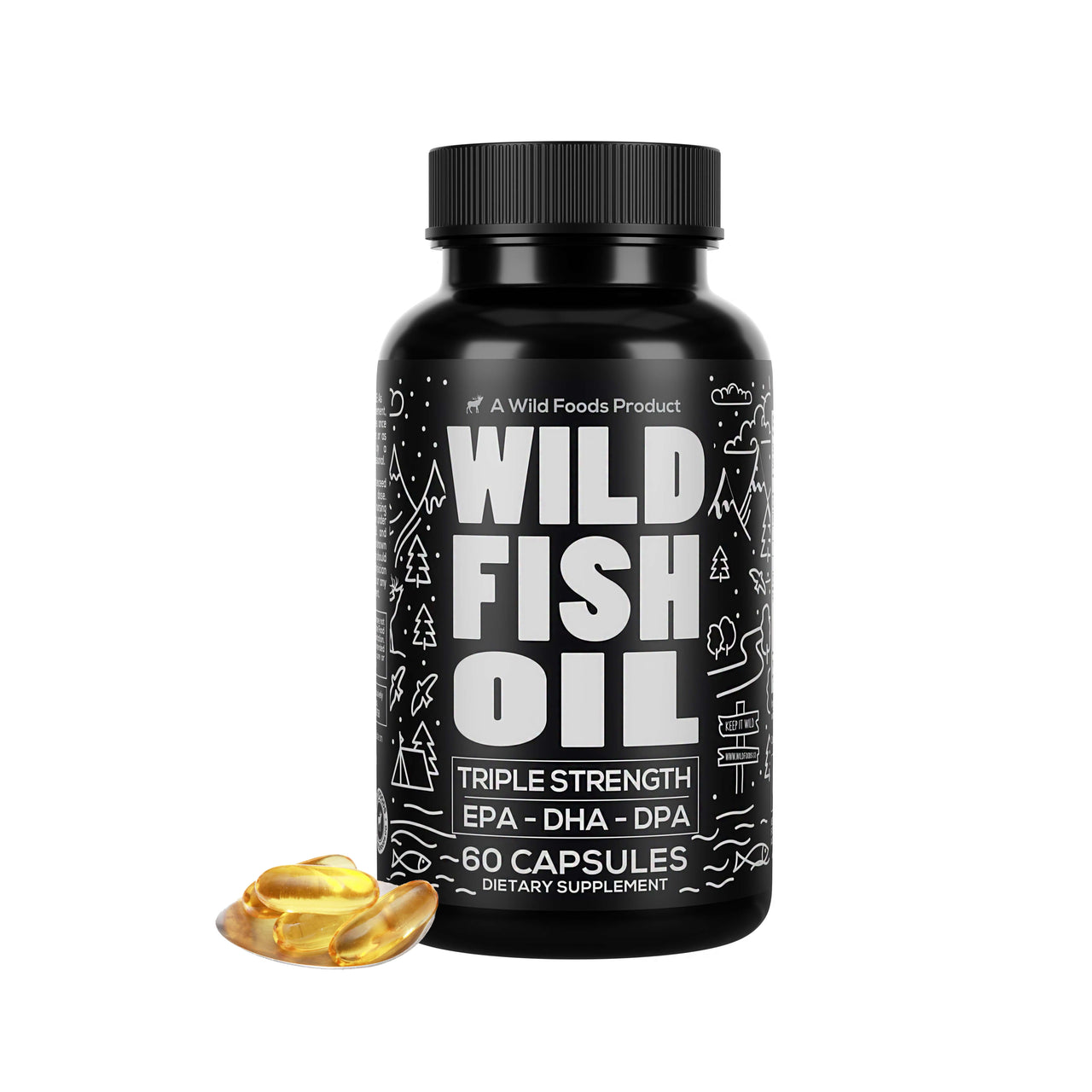 Wholesale Case of 12 - Wild Fish Oil, Omega-3 DHA, EPA, DPA, TG Form