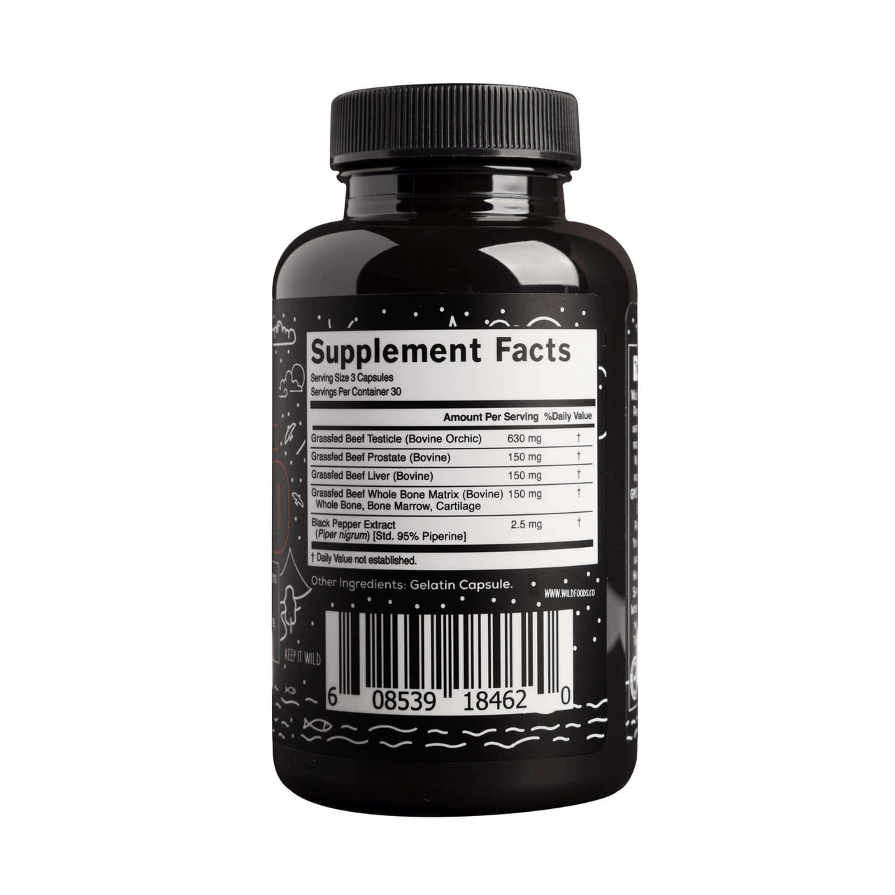 The Bull Blend: Beef Organ Complex For Hormone Support - Featuring Bovine Testicle, Prostate, Bone, Liver & Marrow Supplements Wild Foods   