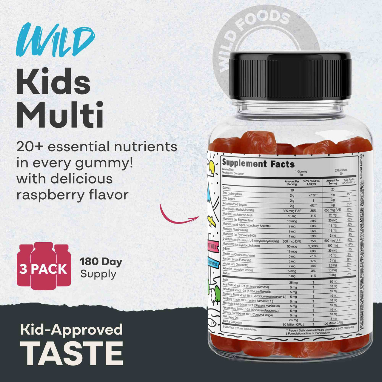 Wild Kids Multivitamin Gummies – Growth Support For Strong & Healthy Kids