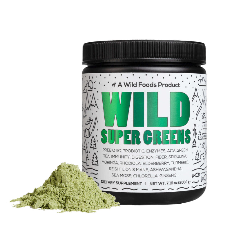 Natural Super Greens Powder Organic Supplements| Great Tasting Fruits and Vegetables Juice & Smoothie Mix| Probiotics & Digestive Enzymes| Green