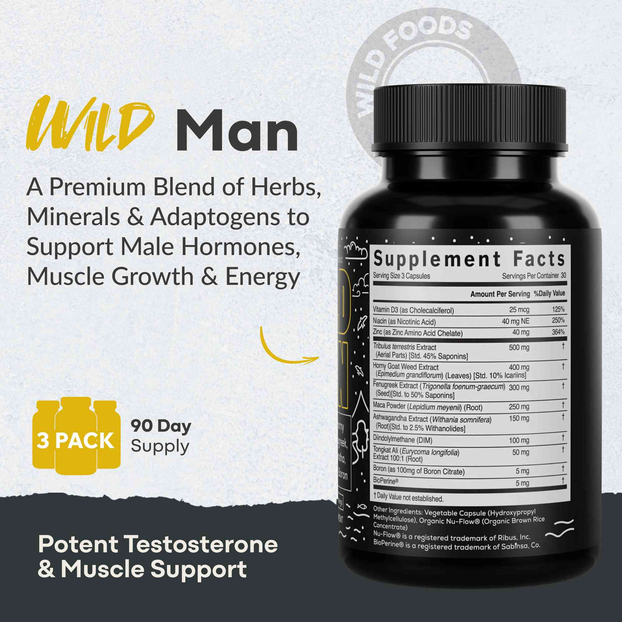 Wild Man Herbal Stack – Male Hormone Balance & Performance