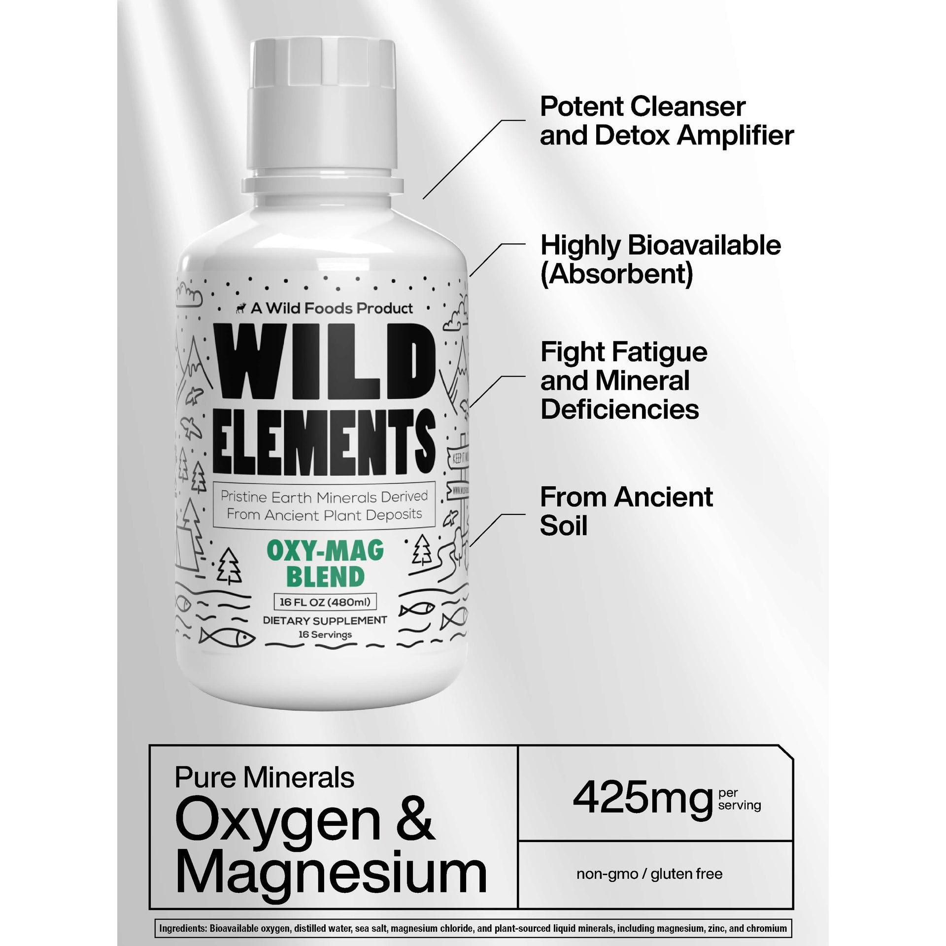 Oxy-Mag: Oxygen & Magnesium Minerals Blend - Case of SIX Wholesale Wild Foods   