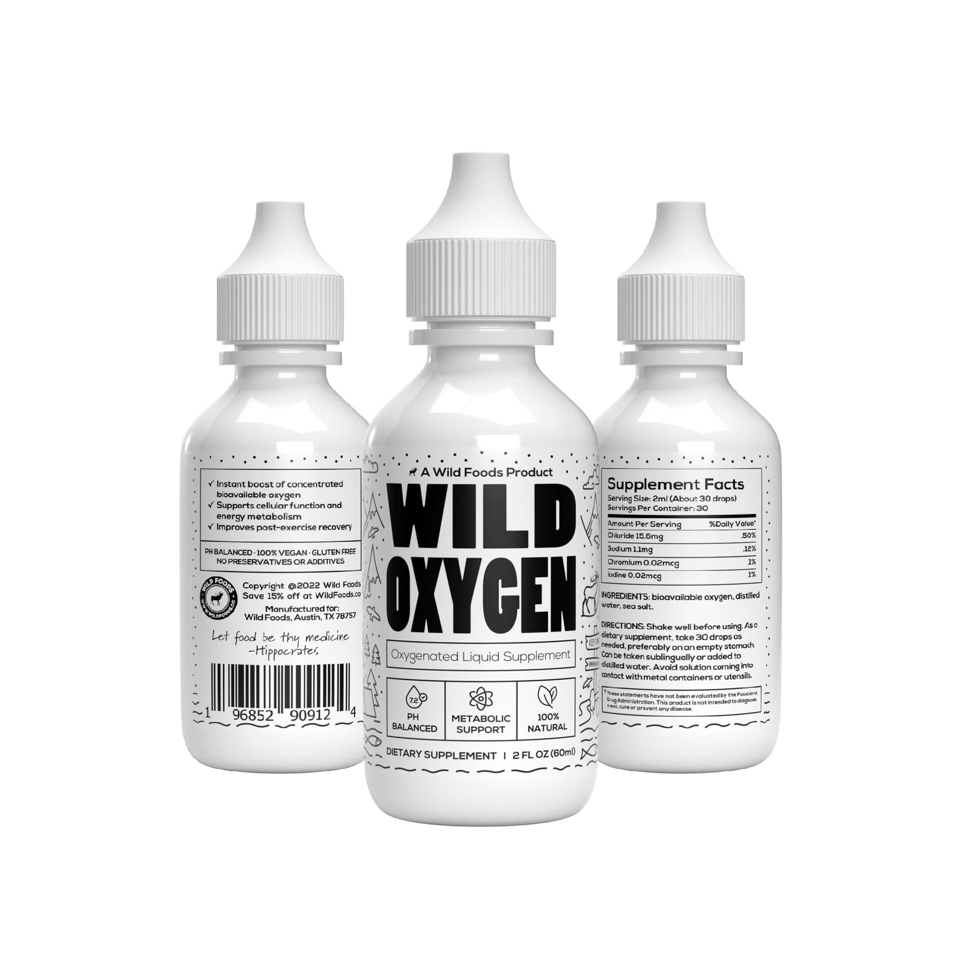 Wild Oxygen - Liquid Mineral Supplement 2oz - case of Six Wholesale Wild Foods   