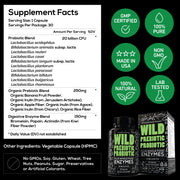 Wild Prebiotic & Probiotic with Digestive Enzymes, Case of 10 Wholesale Wild Foods   